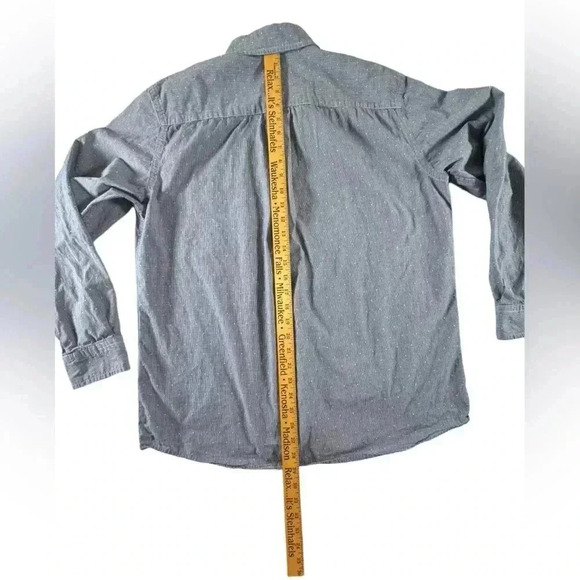 Men's Chaps Large Iconic Poplin 100% Cotton Blue Collar Button Down Shirt - Picture 10 of 11